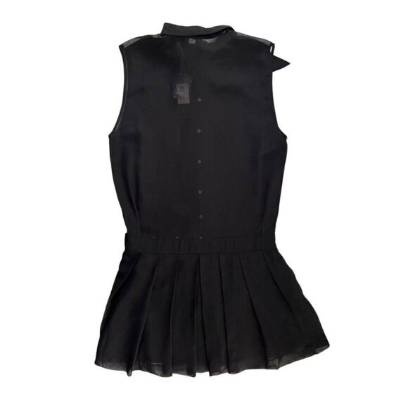 DIESEL Women's Black Chiffon D-Nedora-A Pleated Button Shift Dress $248 size XS - Picture 3 of 15